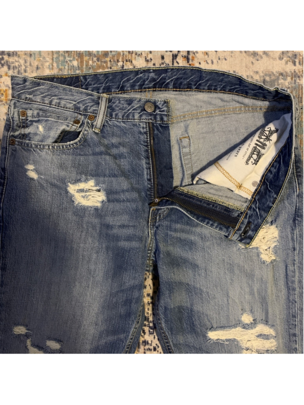 Levi's 511 slim-fit jean 36x32 Distressed Men Blue Denim - Picture 7 of 16